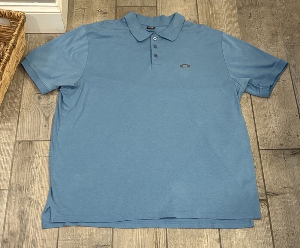 Oakley Men's Golf Polo Shirt XXL Light Blue Cotton Blend Short Sleeve